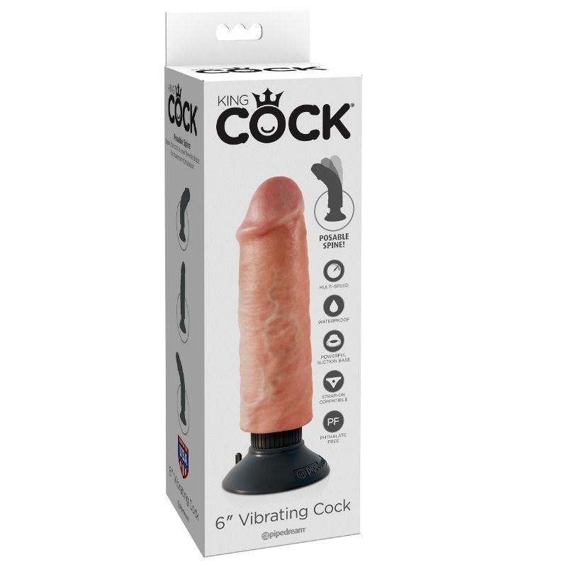 KING COCK - VIBRADOR DILDO 15.24 CM NATURAL - Sexshoptuga 