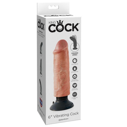 KING COCK - VIBRADOR DILDO 15.24 CM NATURAL - Sexshoptuga 