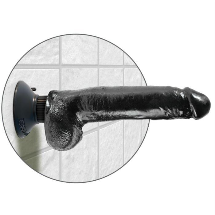 KING COCK - DILDO VIBRANTE COM TESTÍCULOS 23 CM PRETO - Sexshoptuga 