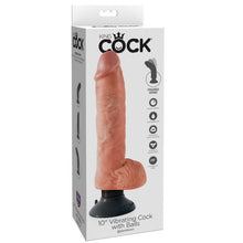 KING COCK - DILDO VIBRANTE COM TESTÍCULOS 25.5 CM COR NATURAL - Sexshoptuga 