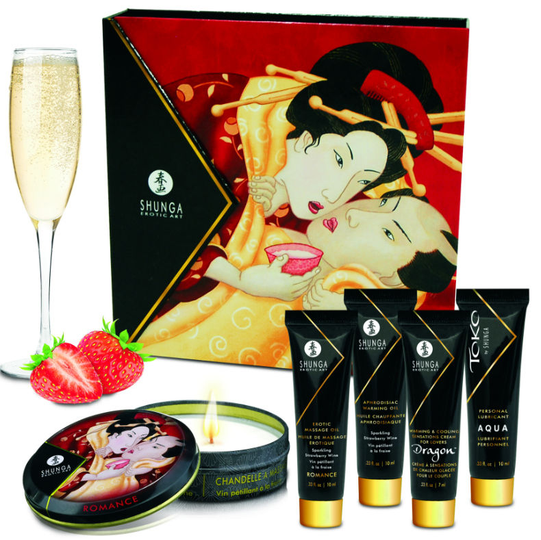 SHUNGA - KIT SECRETO DE MORANGOS E CAVA DE GEIXA - Sexshoptuga  Sexshoptuga 