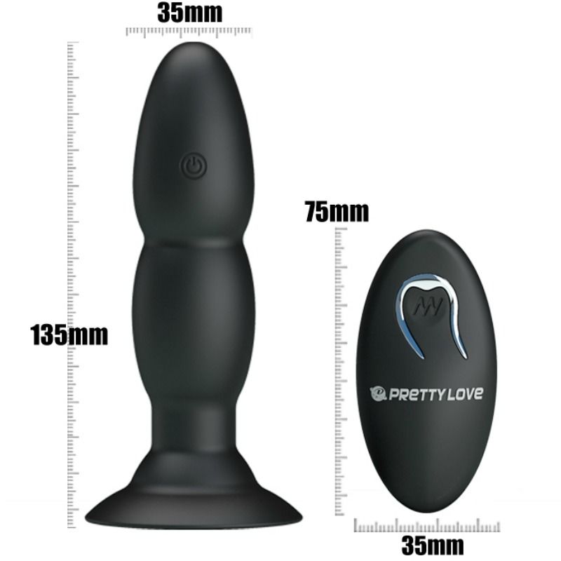 PRETTY LOVE - VIBRADOR LOVE PLUG E ROTAO POR CONTROLE REMOTO - Sexshoptuga 