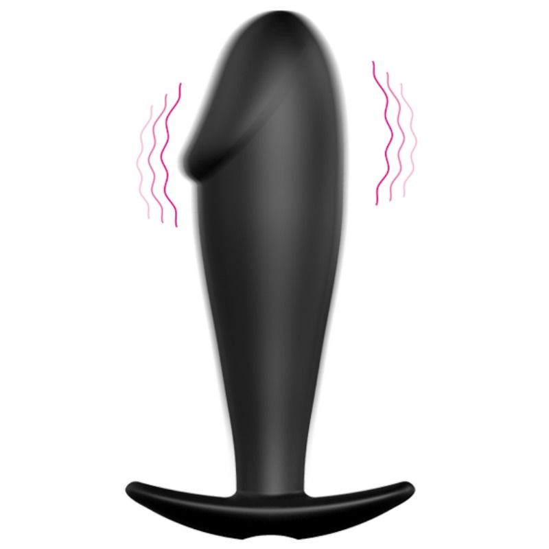 PRETTY LOVE - SILICONE ANAL PLUG FORMA DE PÊNIS E 12 MODOS DE VIBRAO PRETO - Sexshoptuga  Sexshoptuga 