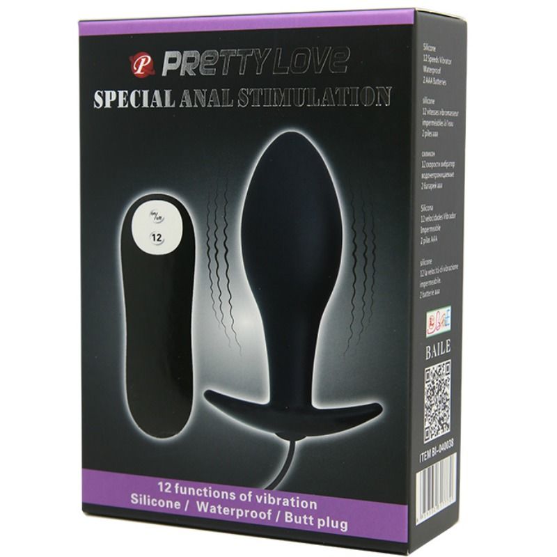 PRETTY LOVE - PLUG ANAL NCORA FORMA SILICONE 12 MODOS DE VIBRAO PRETO - Sexshoptuga  Sexshoptuga 