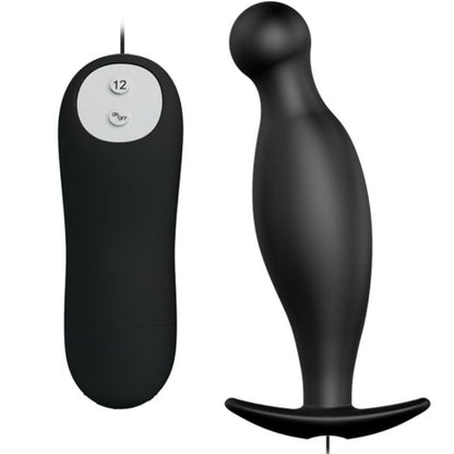 PRETTY LOVE - PLUG ANAL DE SILICONE 12 MODOS DE VIBRAO PRETO - Sexshoptuga 