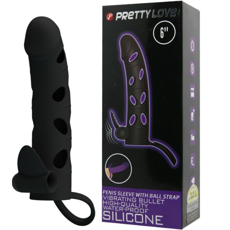 PRETTY LOVE - CAPA DE SILICONE COM VIBRAO 15.2 CM - Sexshoptuga  Sexshoptuga 