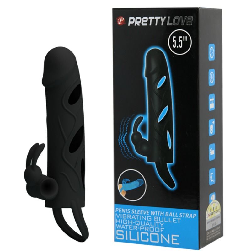 PRETTY LOVE - CAPA DE SILICONE COM VIBRAO 14 CM 1.0 - Sexshoptuga  Sexshoptuga 