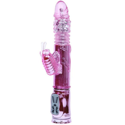 BAILE - VIBRADOR RECARREGVEL COM ROTAO E ESTIMULADOR DE BORBOLETA PULSANTE - Sexshoptuga 