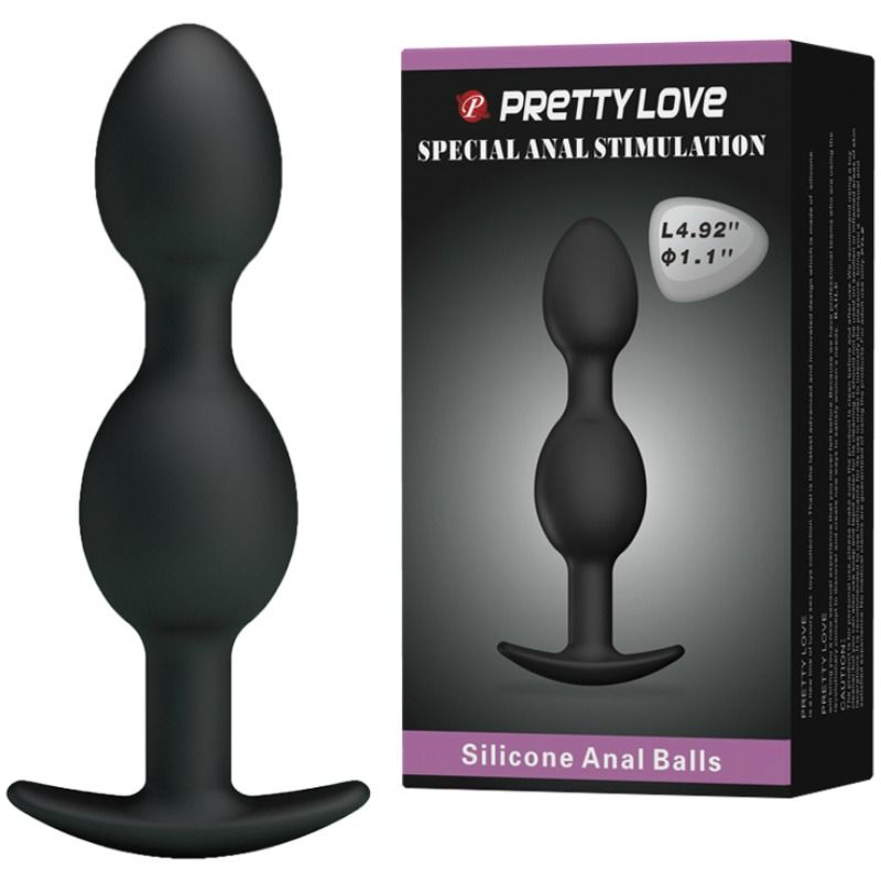 PRETTY LOVE - BOLAS ANAIS DE SILICONE 12.5 CM PRETAS - Sexshoptuga  Sexshoptuga 