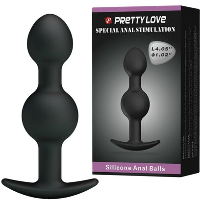 PRETTY LOVE - BOLAS ANAIS DE SILICONE DE ESTIMULAO ESPECIAL 10.3 CM PRETO - Sexshoptuga 