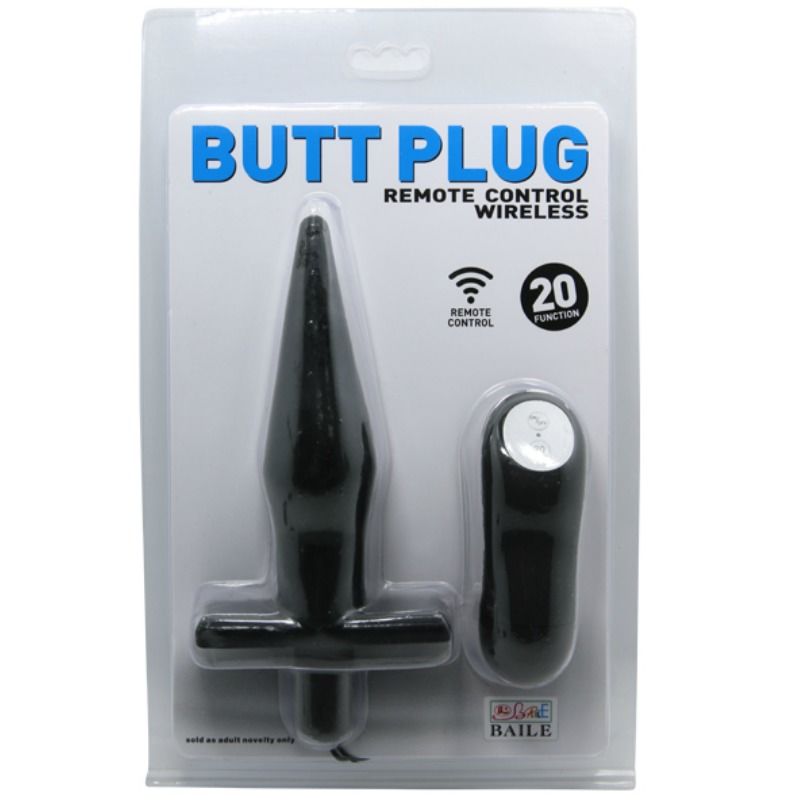 BAILE - PLUG ANAL BUTT COM VIBRAO PRETO - Sexshoptuga 