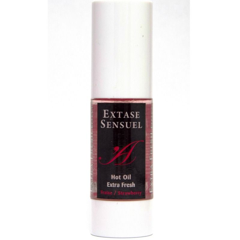 EXTASE SENSUAL - ÓLEO DE MASSAGEM COM EFEITO MORANGO EXTRA FRESCO 30 ML - Sexshoptuga 