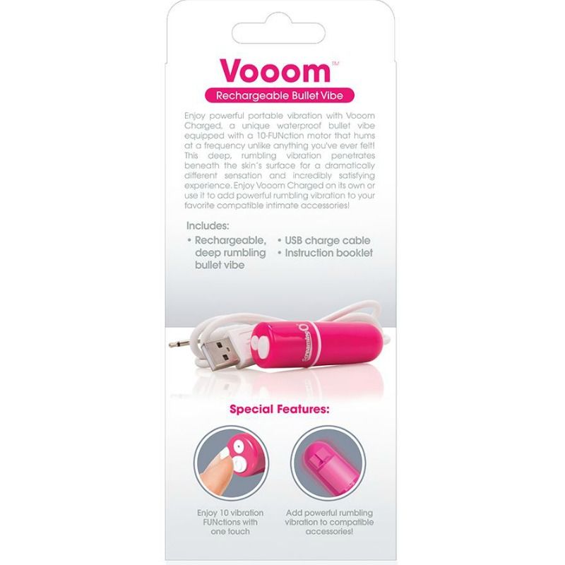 SCREAMING O - BALA VIBRANTE RECARREGVEL VOOOM ROSA - Sexshoptuga 