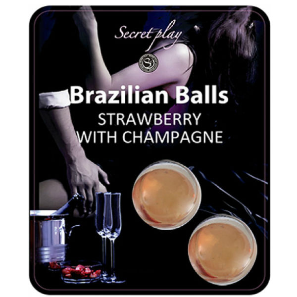 SECRETPLAY - CONJUNTO DE BOLAS BRASILEIRAS  MORANGO E CHAMPANHE - Sexshoptuga  Sexshoptuga 