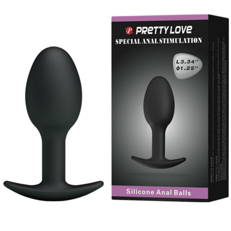 PRETTY LOVE - PLUG ANAL DE SILICONE 6.5 CM PRETO - Sexshoptuga 