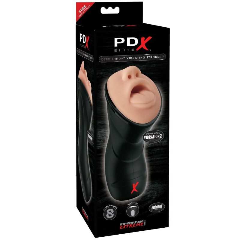 PDX ELITE - GARGANTA PROFUNDA VIBRADOR STROKER - Sexshoptuga  Sexshoptuga 