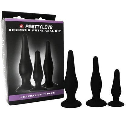 PRETTY LOVE - KIT DE INICIAO DE SILICONE PARA PLUGS ANAIS - Sexshoptuga 