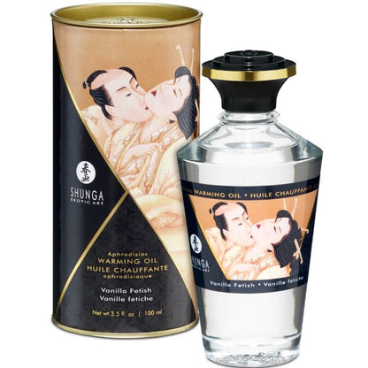 SHUNGA - ÓLEO DE MASSAGEM COM EFEITO DE CALOR SABOR FETISH BAUNILHA 100 ML - Sexshoptuga 