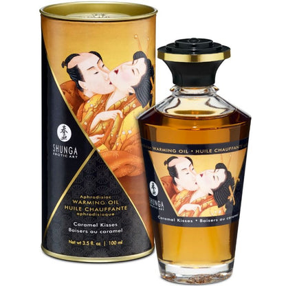 SHUNGA - ÓLEO DE MASSAGEM COM EFEITO CALOR SABOR CARAMELO 100 ML - Sexshoptuga 