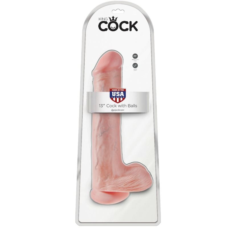 KING COCK - DILDO COM BOLAS 33 CM CARNE - Sexshoptuga 