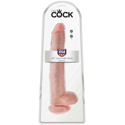 KING COCK - DILDO COM BOLAS 35.6 CM CARNE - Sexshoptuga 