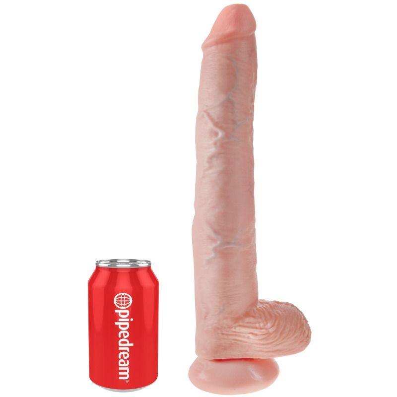 KING COCK - DILDO COM BOLAS 35.6 CM CARNE - Sexshoptuga 