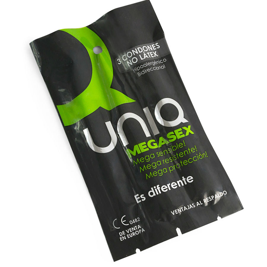 UNIQ - MEGASEX LATEX FREE SENSITIVE CONDOMS 3 UNITS - Sexshoptuga  Sexshoptuga 