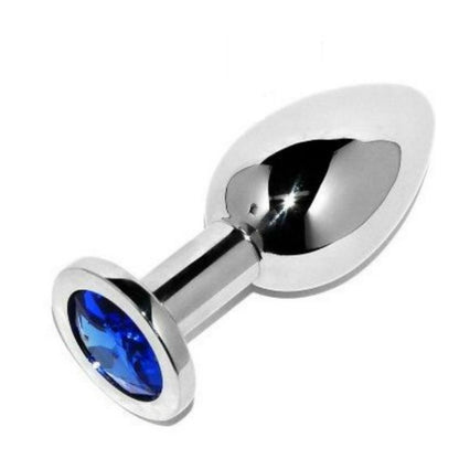 METAL HARD - PLUG ANAL DIAMANTE AZUL PEQUENO 5,71CM - Sexshoptuga 