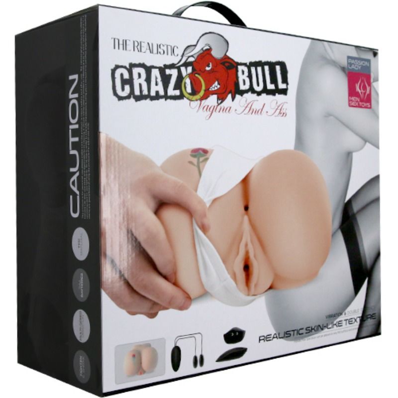 CRAZY BULL - VAGINA E NUS COM TATUAGEM REALÍSTICA COM VIBRAO - Sexshoptuga  Sexshoptuga 