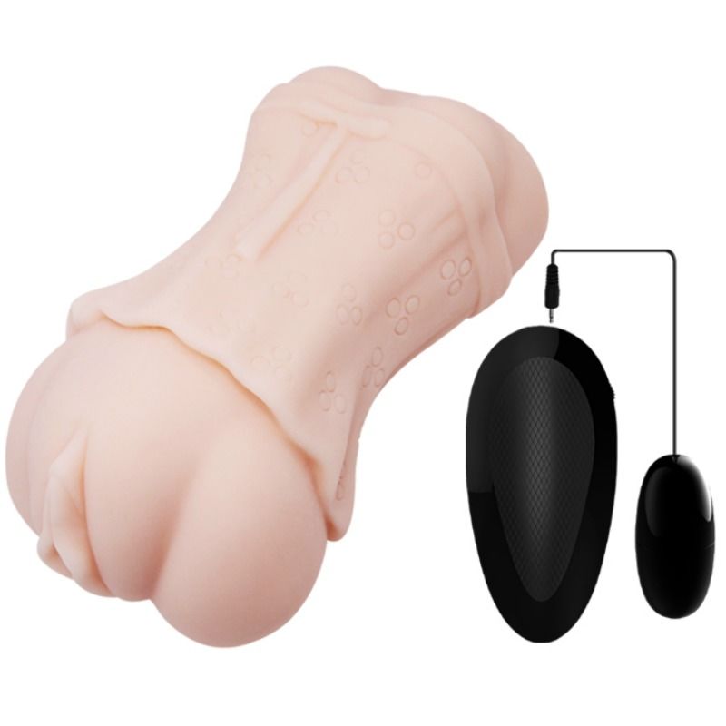 CRAZY BULL - MASTURBADOR DE VAGINA PELE DE GUA COM BALA VIBRANTE 2 - Sexshoptuga 