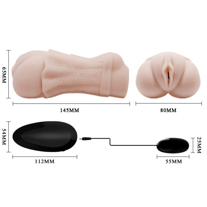 CRAZY BULL - MASTURBADOR DE VAGINA PELE DE GUA COM BALA VIBRANTE 2 - Sexshoptuga  Sexshoptuga 