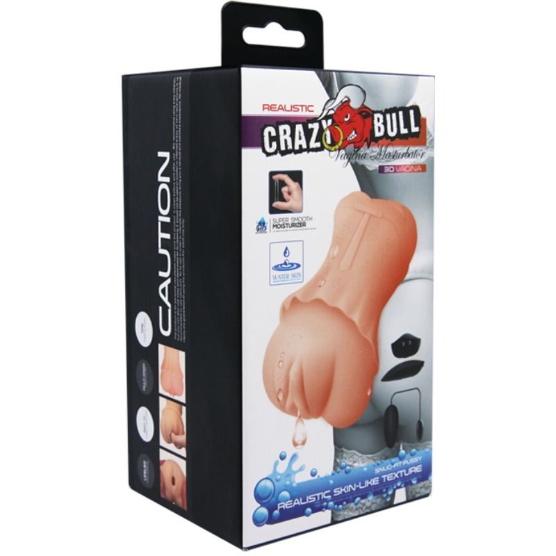 CRAZY BULL - MASTURBADOR DE VAGINA PELE DE GUA COM BALA VIBRANTE 2 - Sexshoptuga  Sexshoptuga 