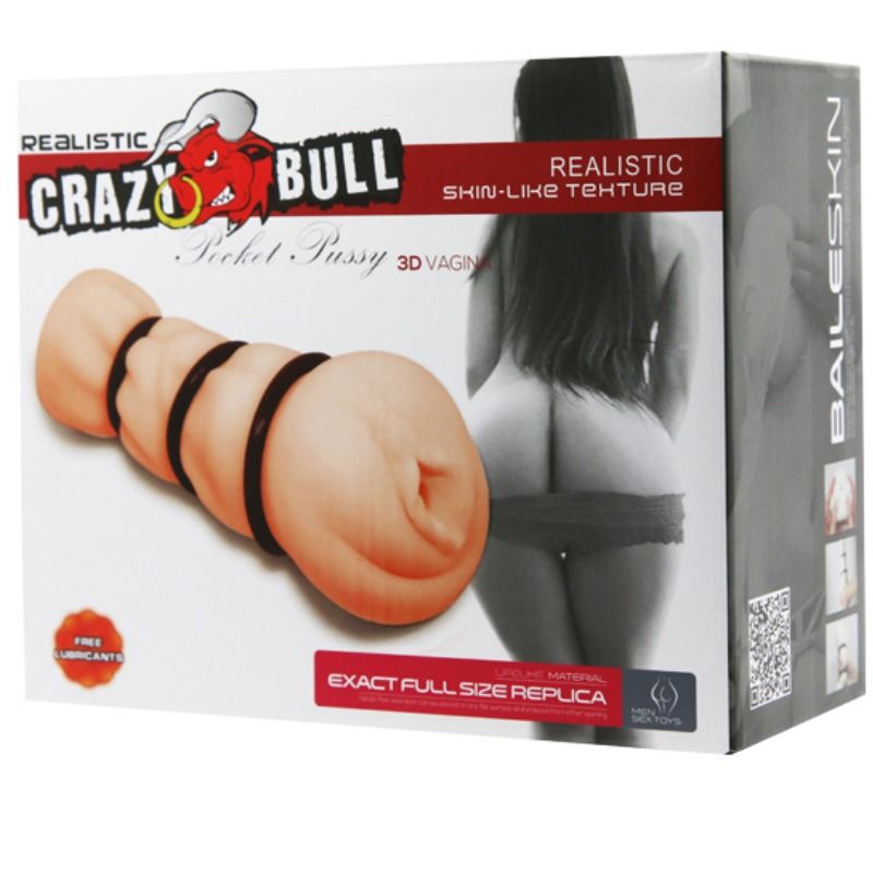 CRAZY BULL - MASTURBADOR DE VAGINA COM ANÉIS - Sexshoptuga  Sexshoptuga 