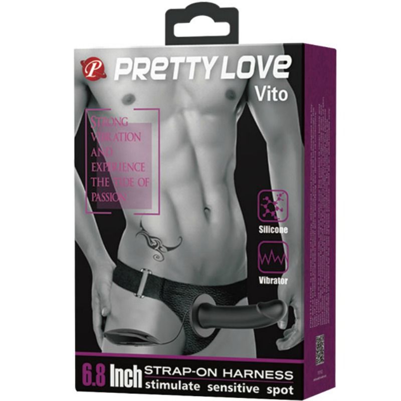 PRETTY LOVE - VITO STRAP ON COM DILDO OCO E VIBRAO 17.3 CM - Sexshoptuga  Sexshoptuga 