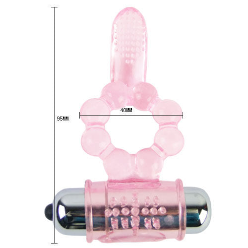 BAILE - ANEL DE SILICONE 10 RITMOS DE LÍNGUA COM VIBRAO ROSA - Sexshoptuga 