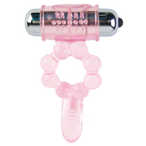 BAILE - ANEL DE SILICONE 10 RITMOS DE LÍNGUA COM VIBRAO ROSA - Sexshoptuga 