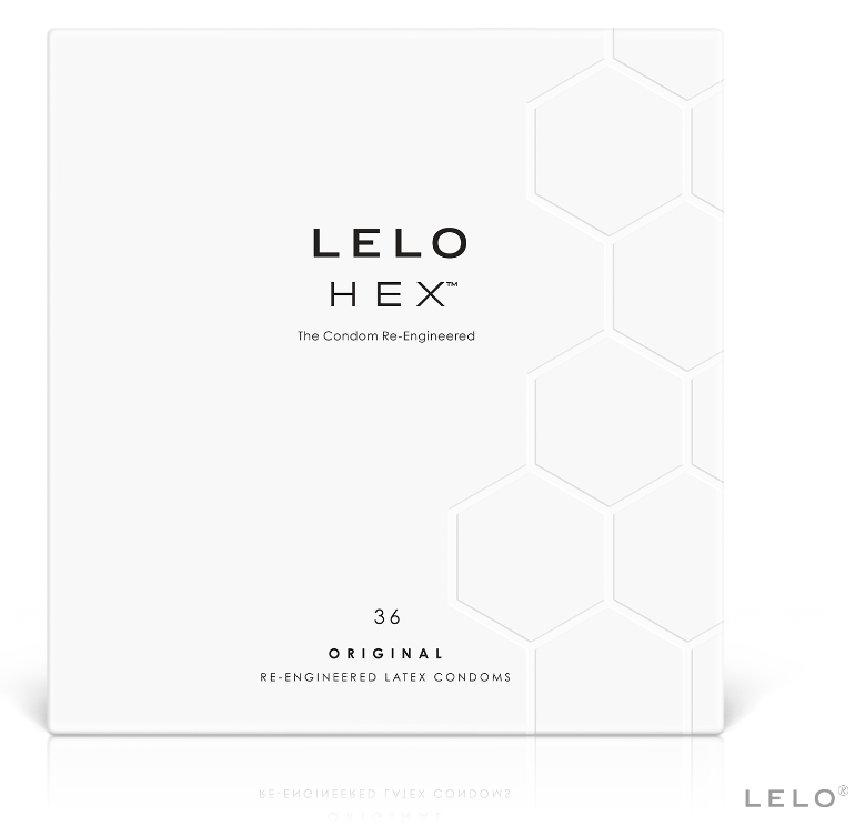 LELO - CAIXA DE PRESERVATIVO HEX 36 UNIDADES - Sexshoptuga  Sexshoptuga 