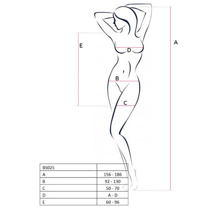 PASSION - MULHER BS025 BODYSTOCKING VESTIDO PRETO ESTILO TAMANHO ÚNICO - Sexshoptuga 