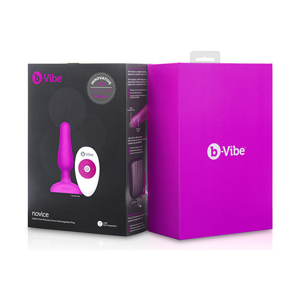 B-VIBE - NOVICE CONTROLE REMOTO PLUG ANAL FÚCSIA - Sexshoptuga 