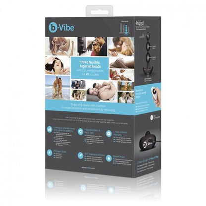 B-VIBE - TRIPLET ANAL CONTAS DE CONTROLE REMOTO PRETAS - Sexshoptuga 