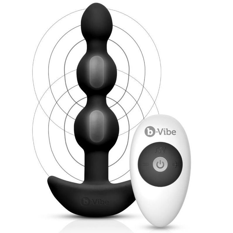 B-VIBE - TRIPLET ANAL CONTAS DE CONTROLE REMOTO PRETAS - Sexshoptuga 