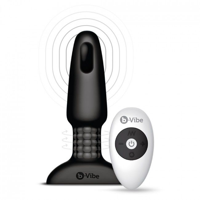 B-VIBE - PLUG ANAL DE CONTROLE REMOTO RIMMING 2 PRETO - Sexshoptuga 