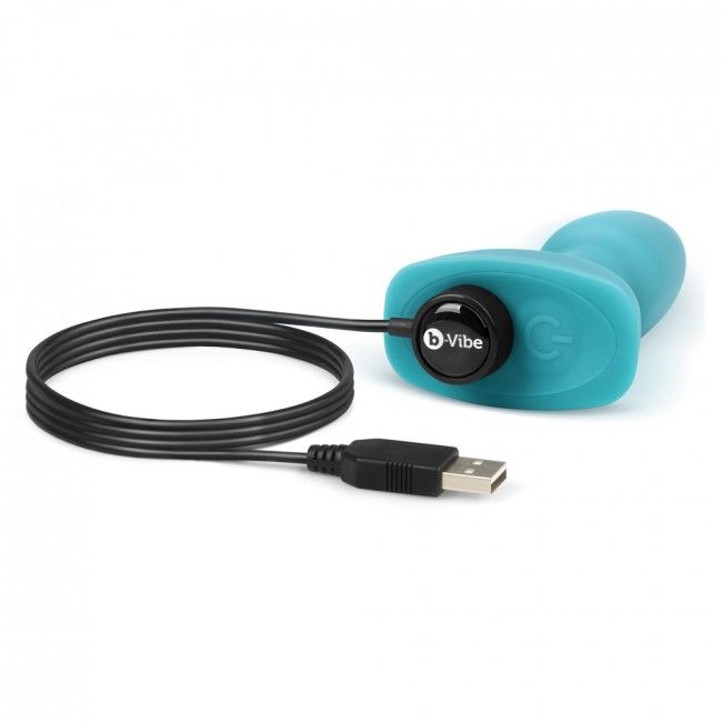 B-VIBE - RIMMING CONTROLE REMOTO PLUG ANAL PETITE TEAL - Sexshoptuga 