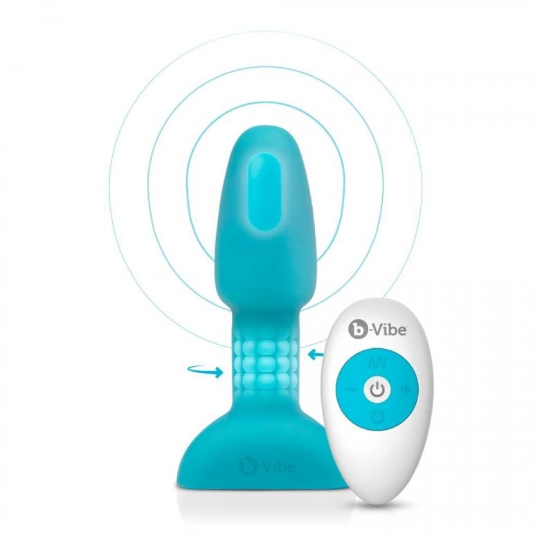 B-VIBE - RIMMING CONTROLE REMOTO PLUG ANAL PETITE TEAL - Sexshoptuga 