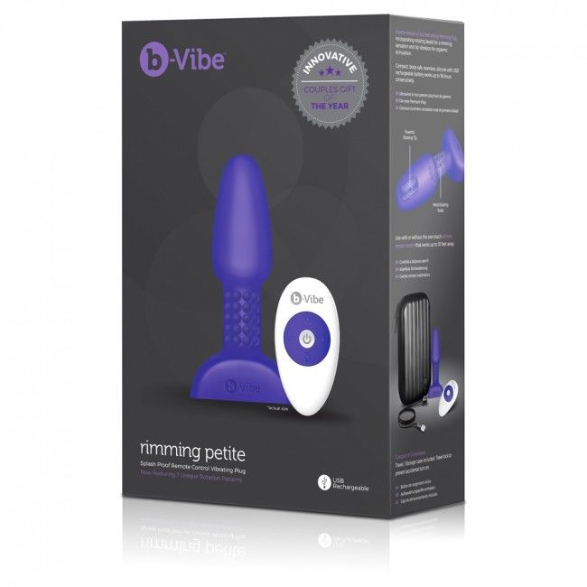 B-VIBE - RIMMING CONTROLE REMOTO PLUG ANAL PETITE LILAC - Sexshoptuga 