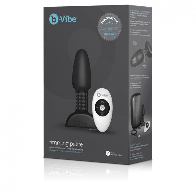 B-VIBE - PLUG ANAL DE CONTROLE REMOTO RIMMING PETITE PRETO - Sexshoptuga  Sexshoptuga 