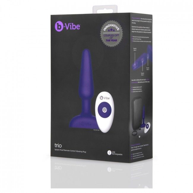 B-VIBE - TRIO PLUG DE CONTROLE REMOTO ANAL LILAC - Sexshoptuga  Sexshoptuga 