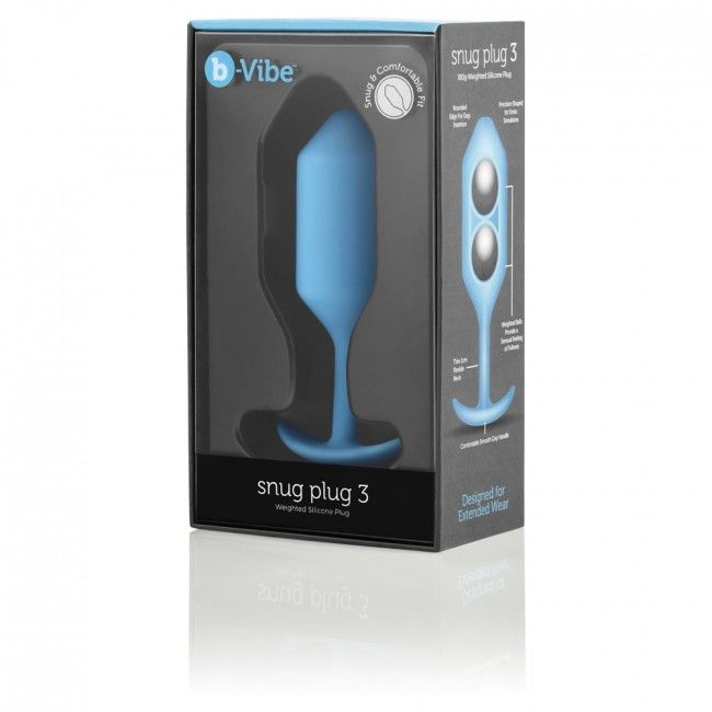 B-VIBE - PLUG ANAL SNUG 3 AZUL CÉU - Sexshoptuga  Sexshoptuga 