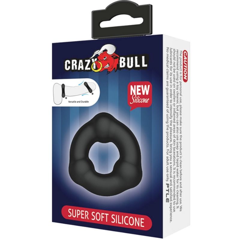 CRAZY BULL - ANEL DE SILICONE SUPER MACIO COM NÓDULOS - Sexshoptuga  Sexshoptuga 