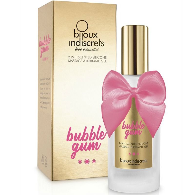 BIJOUX - BUBBLE GUM GEL 2 EM 1 SILICONE GOMA DE MORANGO 100 ML - Sexshoptuga  Sexshoptuga 